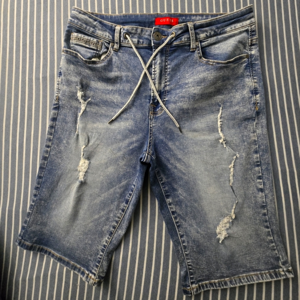 Guess Men's Blue Denim Shorts ( Excellent Condition)